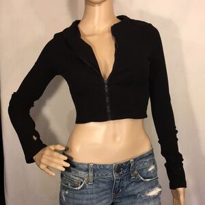 Long-sleeve Knit Crop Sweater by Shien, Sz XS